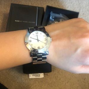 Marc by Marc Jacobs Silver Watch Thick Band & Face